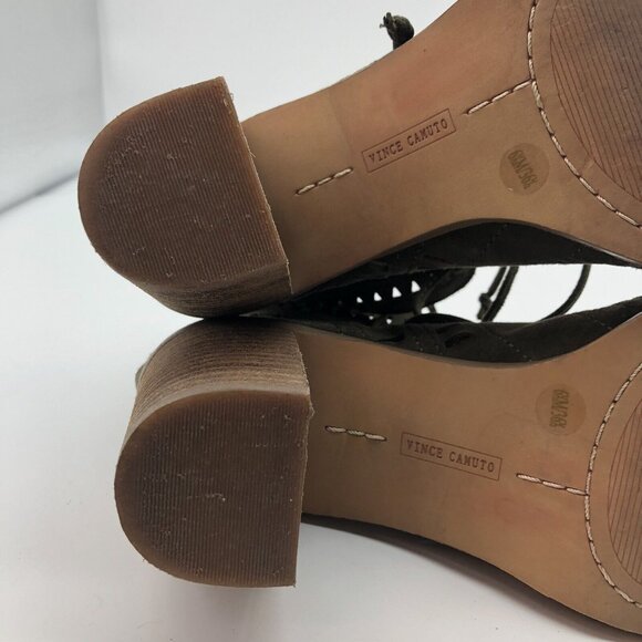 Vince Camuto Tarita Sandals Women's Size 6.5 Cutout Lace-Up Olive Green - Picture 11 of 13